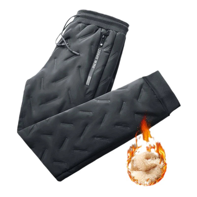 Winter Warm Lambs wool Thicken Men Sweatpants Windproof