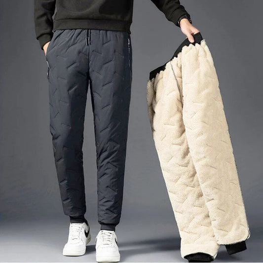 Winter Warm Lambs wool Thicken Men Sweatpants Windproof