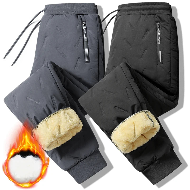 Winter Warm Lambs wool Thicken Men Sweatpants Windproof