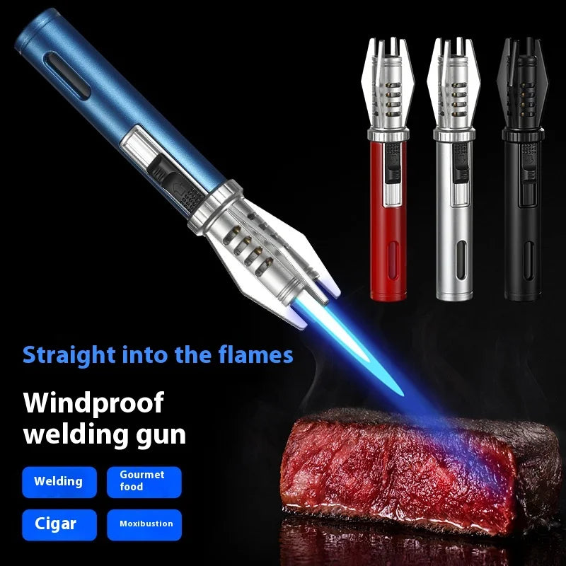 Powerful Metal Gas Lighter Windproof Kitchen Cooking Torch Flame Jet