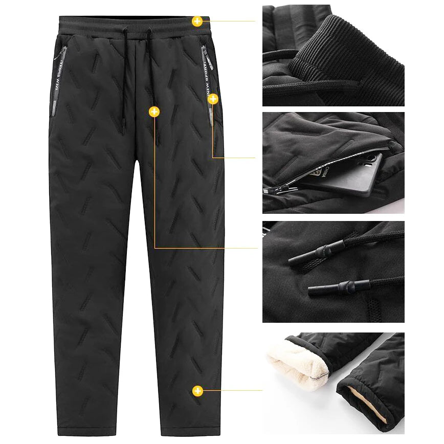 Winter Warm Lambs wool Thicken Men Sweatpants Windproof