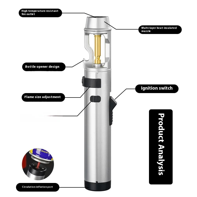 Powerful Metal Gas Lighter Windproof Kitchen Cooking Torch Flame Jet