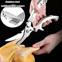 Multifunctional Stainless Steel Scissors BBQ Tongs Kitchen Tool Food
